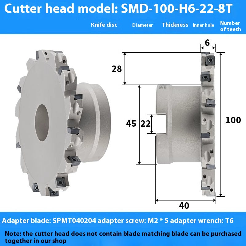 2082-CNC SMP 3 face and face milling cutter head saw blade sleeve indexable milling T-slot cutter head MPHT06 0812 Shandong Denso Pricision Tools Co.,Ltd.
